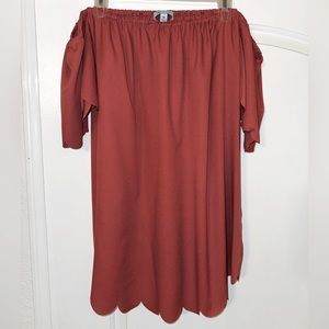 She + Sky off the shoulder top. Size Medium. Burnt orange